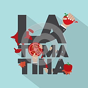 La Tomatina Typography Design photo