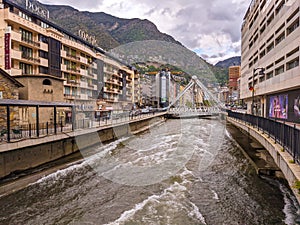 La Valira river and the emblematic bridge photo