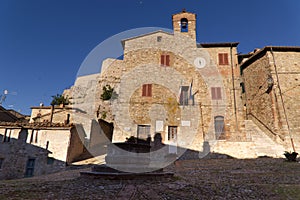 The La Vecchietta square in Castiglione D'Orcia, Italy