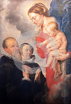 Virgin and child and two donors, painting by Peter Paul Rubens photo