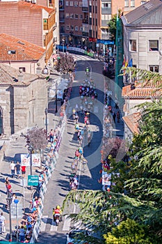 La Vuelta cycling race through the Avila streets, Spain