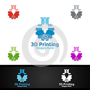 Lab 3D Printing Company Logo Design for Media, Retail, Advertising, Newspaper or Book Concept