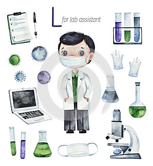 Lab assistant for L letter.