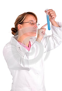 Lab assistant with test tube
