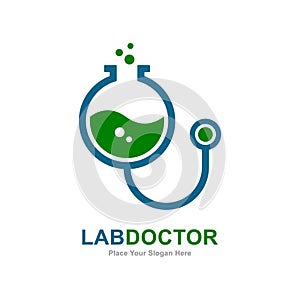 Lab doctor logo vector design icon