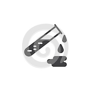 Lab flask with fluid vector icon