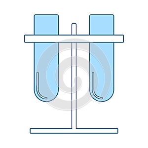 Lab Flasks Attached To Stand Icon