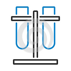 Lab Flasks Attached To Stand Icon