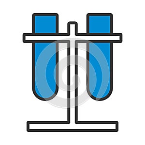 Lab Flasks Attached To Stand Icon