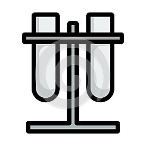 Lab Flasks Attached To Stand Icon