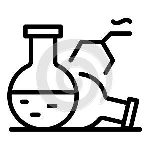 Lab flasks icon, outline style