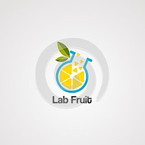 Lab fruit logo vector, icon, element, template