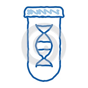 Lab Glass Test Tube With Biomaterial doodle icon hand drawn illustration