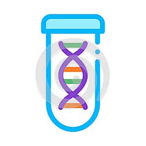 Lab Glass Test Tube With Biomaterial Vector Icon