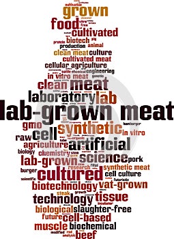 Lab-grown meat word cloud