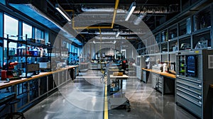 Lab has modern facilities, spacious work environment, and ample natural light from large windows AIG59