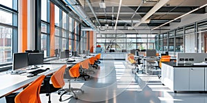 Lab has modern facilities, spacious work environment, and ample natural light from large windows AIG59