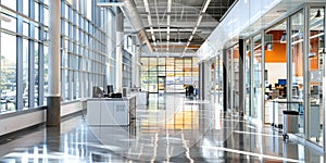 Lab has modern facilities, spacious work environment, and ample natural light from large windows AIG59