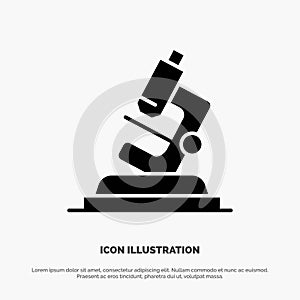 Lab, Microscope, Science, Zoom Solid Black Glyph Icon
