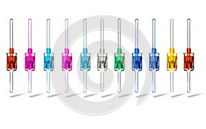 Lab Pipettes on White Background photo