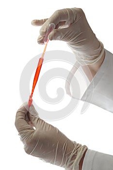 Lab sample with pipette and testtube