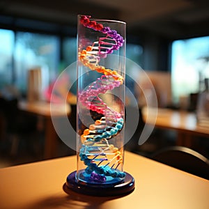 Lab setting DNA model displayed on the table