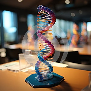 Lab setting DNA model displayed on the table