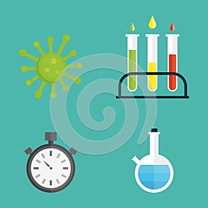 Lab symbols test medical laboratory scientific biology design molecule microscope concept and biotechnology science