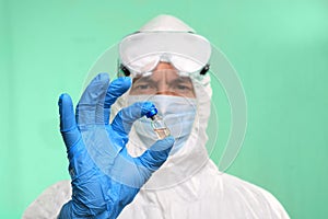 Lab Technician Doctor Handling a Vial of Vaccine