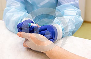 Blood test in the laboratory