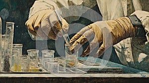 Lab Technician Experimenting