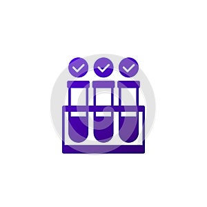 lab test icon with test tubes