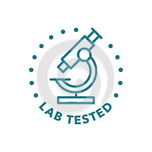 Lab tested round vector badge icon design photo