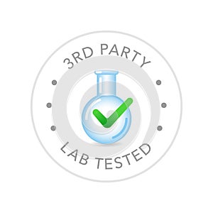 Lab tested round vector badge icon design photo