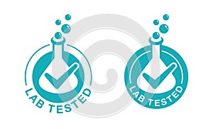 Lab tested sign - certificated proven stamp photo