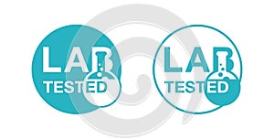 Lab tested sign in 2 variations photo
