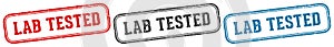 lab tested stamp. lab tested rectangular stamp set isolated on white background