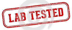 lab tested stamp. lab tested rectangular stamp on white background