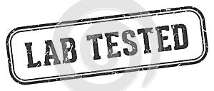 lab tested stamp. lab tested rectangular stamp on white background