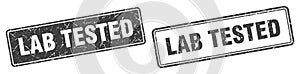 lab tested stamp set. lab tested square grunge sign