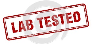 lab tested stamp. square grunge sign on white background