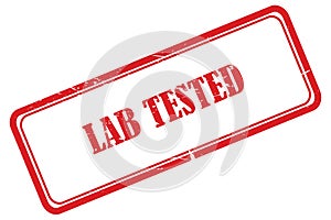 lab tested stamp on white