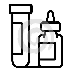 Lab tube test icon, outline style