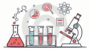 Lab tubes and flasks, science tools vector design illustration Generative AI