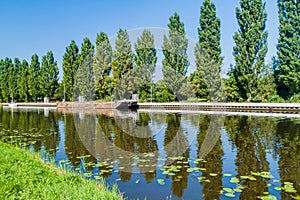 Labe Elbe river in Brandys nad Labem - Stara Boleslav town, Czech