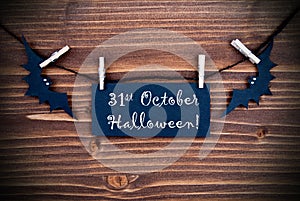 Label with 31st October Halloween