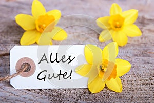 Label with Alles Gute