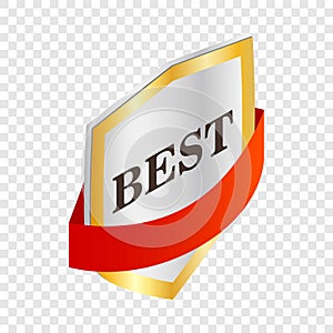 Label best quality isometric icon