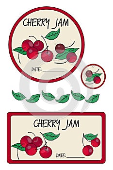 Label cherry jam