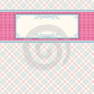 Label on color checked background